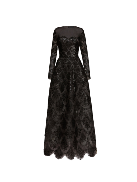 Oscar de la Renta Fern Sequin Embroidered Gown - Oscar de la Renta Dresses - American Couture - Shop at Luxury Shoes 
