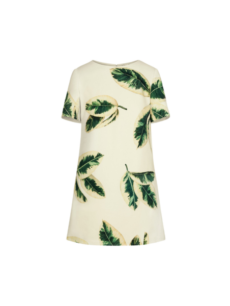 Oscar de la Renta Ficus Leaves Shift Dress - Oscar de la Renta Dresses - American Couture - Shop at Luxury Shoes 
