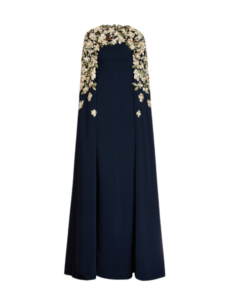 Oscar de la Renta Floral Sequin Embroidered Caftan - Oscar de la Renta Dresses - American Couture - Shop at Luxury Shoes 