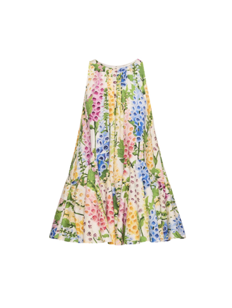 Oscar de la Renta Foxglove Cotton Poplin Trapeze Dress - Oscar de la Renta Dresses - American Couture - Shop at Luxury Shoes 