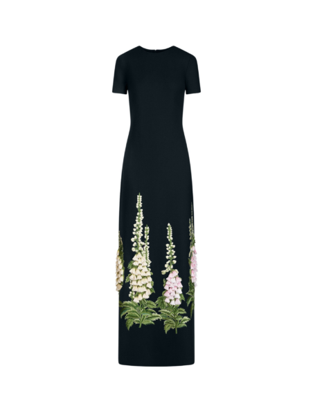 Oscar de la Renta Foxglove Embroidered Caftan - Oscar de la Renta Dresses - American Couture - Shop at Luxury Shoes 