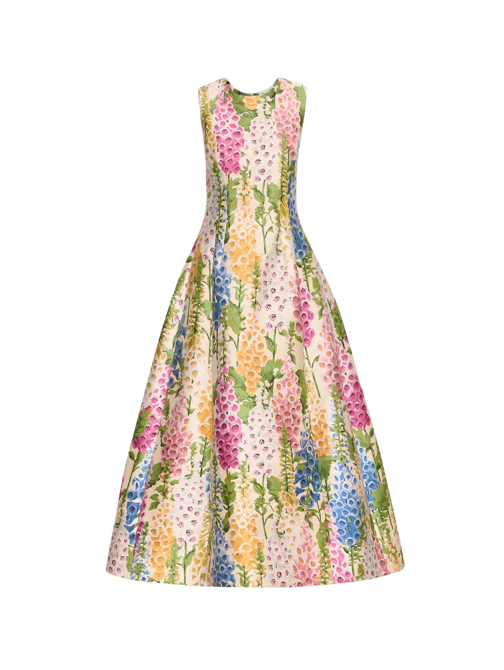Foxglove-Jacquard-Cocktail-Dress-Oscar-de-la-Renta-Dresses45888_nobg Oscar de la Renta Foxglove Jacquard Cocktail Dress - Oscar de la Renta Dresses - American Couture - Shop at Luxury Shoes