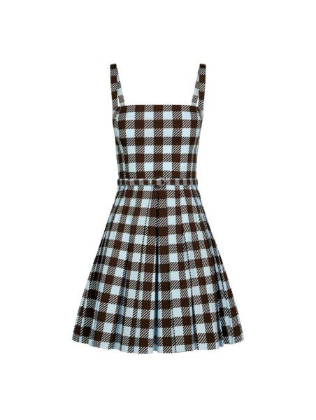Oscar de la Renta Gingham Cotton Poplin Sleeveless Dress - Oscar de la Renta Dresses - American Couture - Shop at Luxury Shoes 