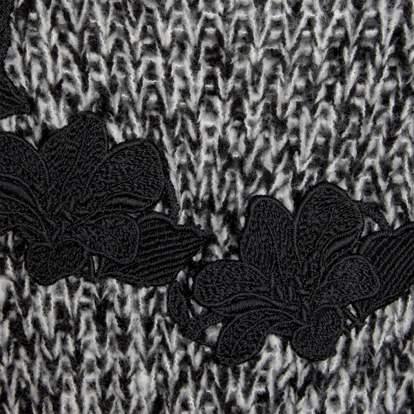 Giambattista Valli Gray Wool Sweater With Black Macramé - Giambattista Valli Knitwear - Romantic Couture - Shop at Luxury Shoes 