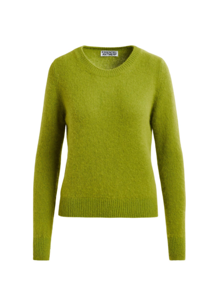 Essentiel Antwerp Green angora blend knit - Essentiel Antwerp Knitwear - Colorful Belgian Design - Shop at Luxury Shoes 