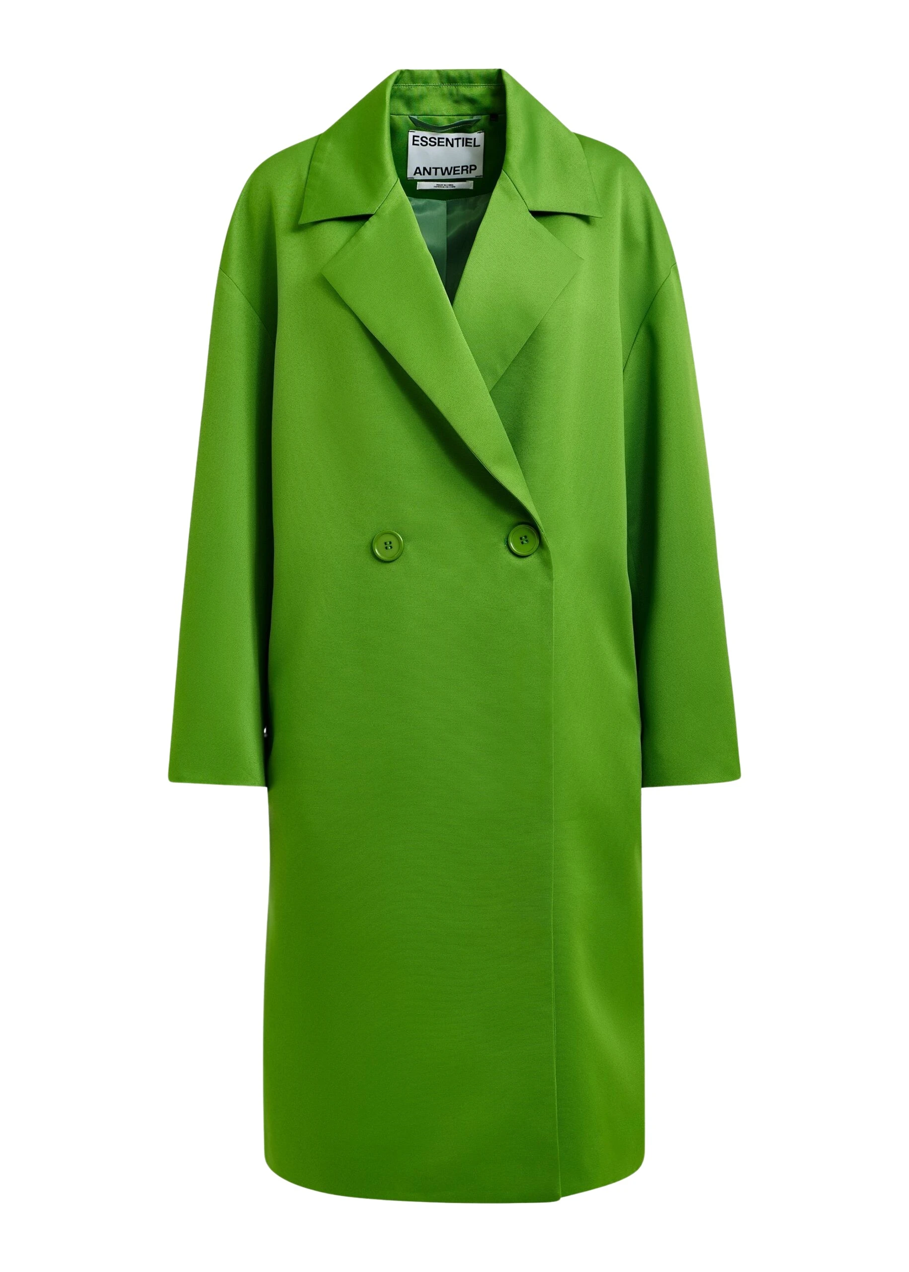 Green-double-breasted-coat-Essentiel-Antwerp-Coats-scaled76289_nobg Essentiel Antwerp Green double-breasted coat - Essentiel Antwerp Coats - Colorful Belgian Design - Shop at Luxury Shoes