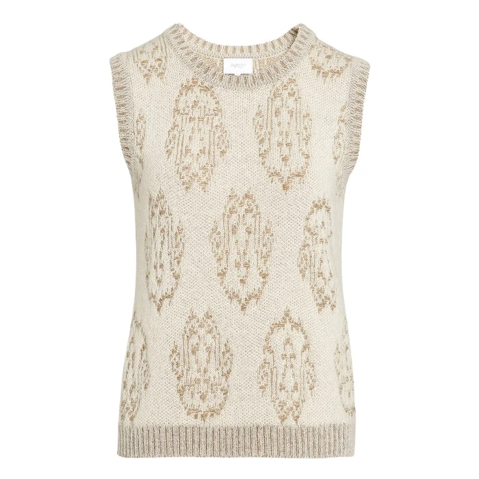 Ivory-And-Gold-Ikat-Wool-Top-Giambattista-Valli-Tops-676926_nobg Giambattista Valli Ivory And Gold Ikat Wool Top - Giambattista Valli Tops - Romantic Couture - Shop at Luxury Shoes