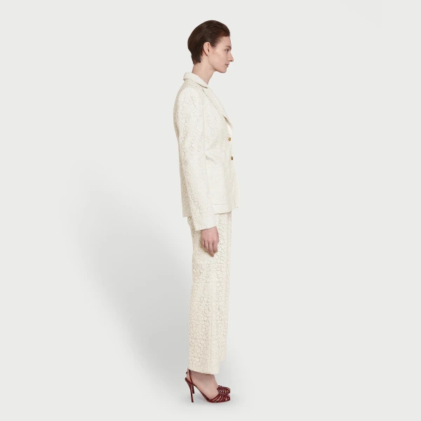 Giambattista Valli Ivory Daisies Macramé Jacket - Giambattista Valli Jackets - Romantic Couture - Shop at Luxury Shoes 