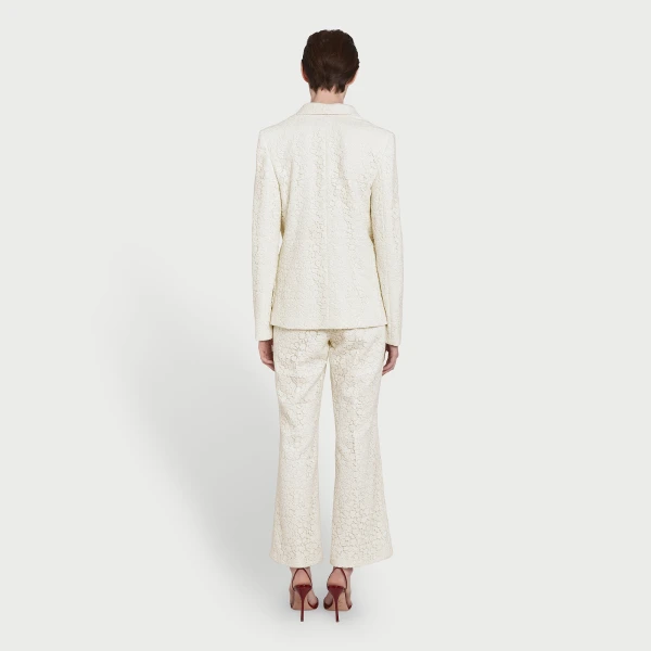 Giambattista Valli Ivory Daisies Macramé Trousers - Giambattista Valli Pants - Romantic Couture - Shop at Luxury Shoes 