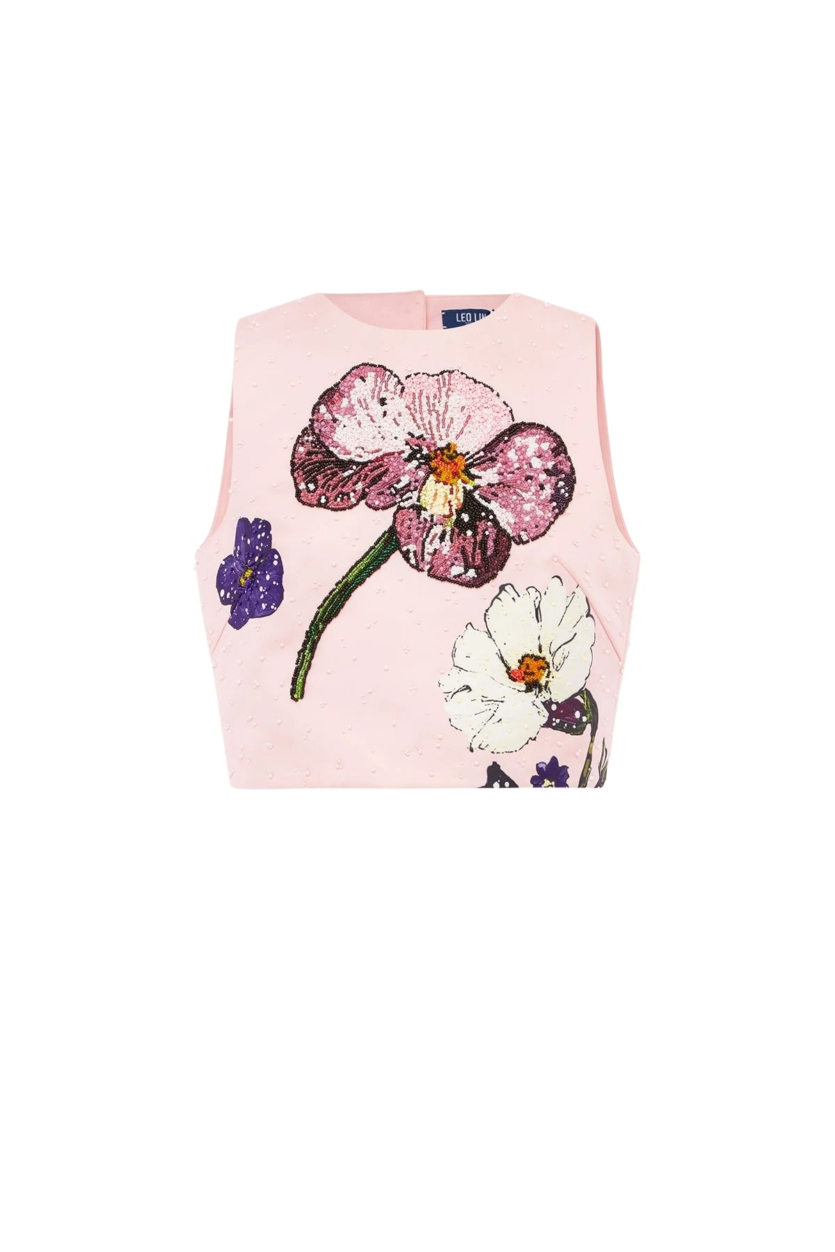 Leo-Lin-Iris-657146_nobg Leo Lin Pink Tops A playful scattering of detailed wildflowers in vibrant purple