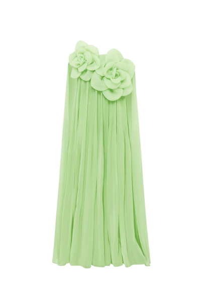 Leo Lin Green Dresses Premium pleated floor length dress
