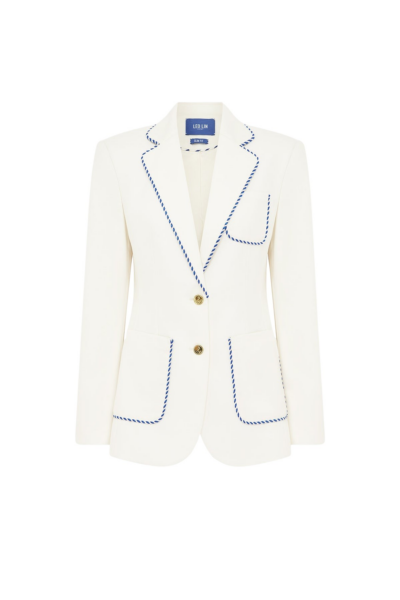 Leo Lin White Jackets Premium wool blend tailored blazer