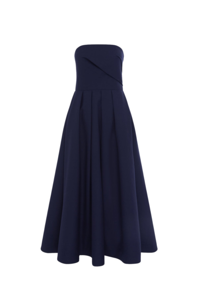 Leo Lin Blue Dresses Premium wool blend midi dress