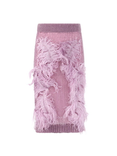 The Attico Light Mauve Midi Skirt - The Attico Skirts - Designed by Gilda Ambrosio & Giorgia Tordini - Shop at Luxury Shoes 