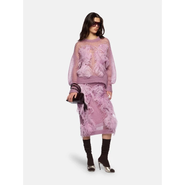 The Attico Light Mauve Sweater - The Attico Knitwear - Designed by Gilda Ambrosio & Giorgia Tordini - Shop at Luxury Shoes 