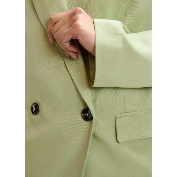 Essentiel Antwerp Light green straight-cut double-breasted blazer - Essentiel Antwerp Jackets - Colorful Belgian Design - Shop at Luxury Shoes 