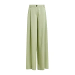 Essentiel Antwerp Light green wide-leg tailored pants - Essentiel Antwerp Pants - Colorful Belgian Design - Shop at Luxury Shoes 