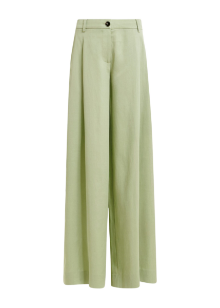 Essentiel Antwerp Light green wide-leg tailored pants - Essentiel Antwerp Pants - Colorful Belgian Design - Shop at Luxury Shoes 