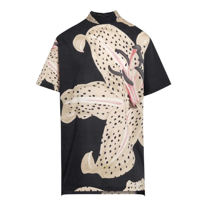 Long-Black-Macro-Lilies-Popeline-Blouse-Giambattista-Valli-Tops-882884_nobg Giambattista Valli Long Black Macro Lilies Popeline Blouse - Giambattista Valli Tops - Romantic Couture - Shop at Luxury Shoes