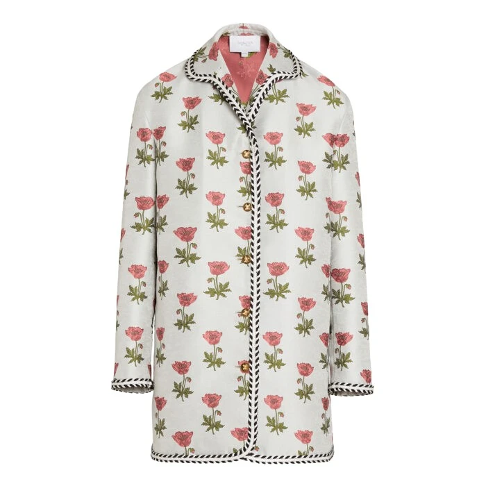 Long-Blue-Floral-Jacquard-Coat-Giambattista-Valli-Coats-853971_nobg Giambattista Valli Long Blue Floral Jacquard Coat - Giambattista Valli Coats - Romantic Couture - Shop at Luxury Shoes