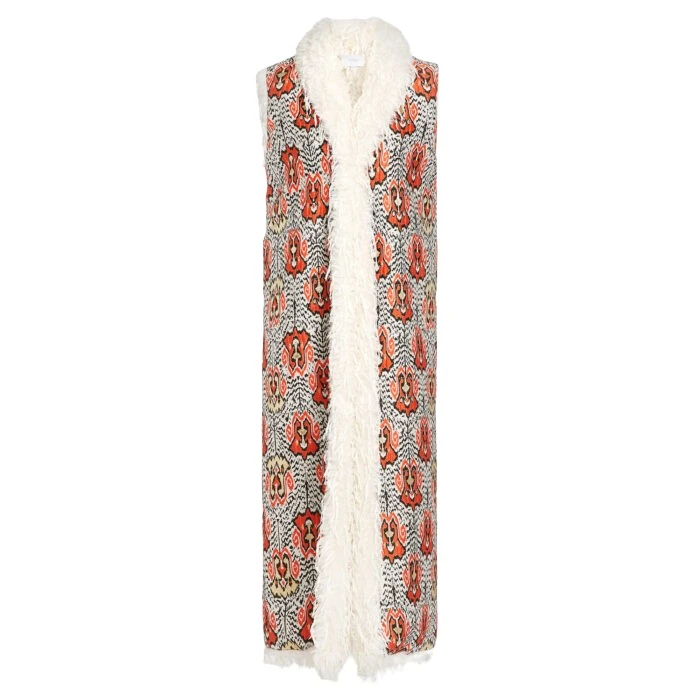 Long-Ikat-Jacquard-Sleeveless-Coat-Giambattista-Valli-Coats-869734_nobg Giambattista Valli Long Ikat Jacquard Sleeveless Coat - Giambattista Valli Coats - Romantic Couture - Shop at Luxury Shoes