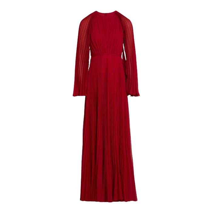 Long-Red-Cape-Silk-Dress-Giambattista-Valli-Dresses-820830_nobg Giambattista Valli Long Red Cape Silk Dress - Giambattista Valli Dresses - Romantic Couture - Shop at Luxury Shoes