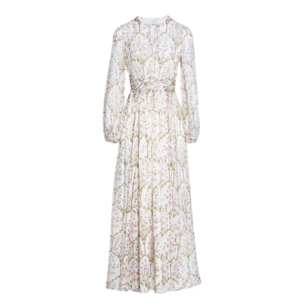 Giambattista Valli Long Wild Carnations Ivory Silk Dress - Giambattista Valli Dresses - Romantic Couture - Shop at Luxury Shoes 