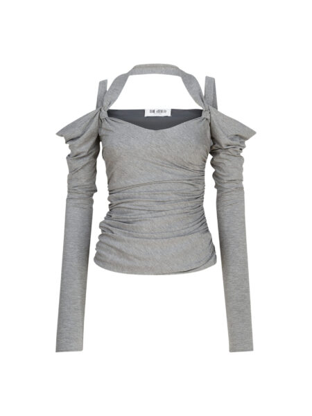The Attico Melange Grey Top - The Attico Tops - Designed by Gilda Ambrosio & Giorgia Tordini - Shop at Luxury Shoes 