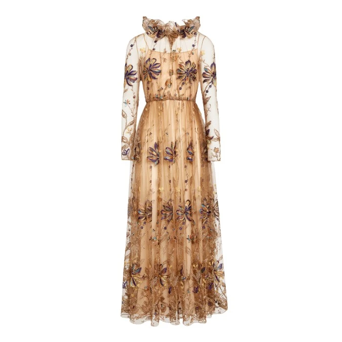 Midi-Kaleido-Flower-Embroidered-Tulle-Dress-Giambattista-Valli-Dresses-776485_nobg Giambattista Valli Midi Kaleido-Flower Embroidered Tulle Dress - Giambattista Valli Dresses - Romantic Couture - Shop at Luxury Shoes