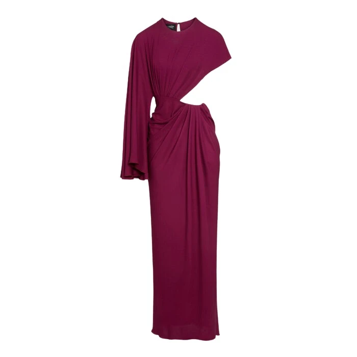 Midi-Purple-Draped-Asymmetrical-Dress-Giambattista-Valli-Dresses-726091_nobg Giambattista Valli Midi Purple Draped Asymmetrical Dress - Giambattista Valli Dresses - Romantic Couture - Shop at Luxury Shoes
