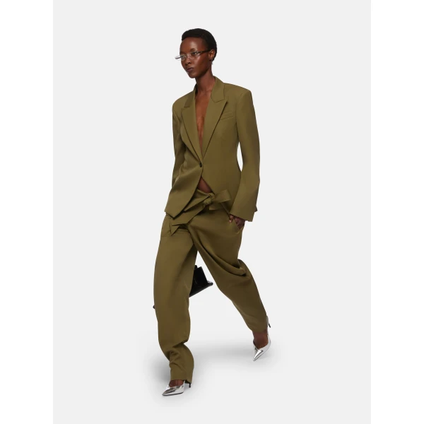 The Attico Military Green Long Pant - The Attico Pants - Designed by Gilda Ambrosio & Giorgia Tordini - Shop at Luxury Shoes 