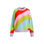 Essentiel Antwerp Multicolor intarsia knit striped sweater - Essentiel Antwerp Knitwear - Colorful Belgian Design - Shop at Luxury Shoes 