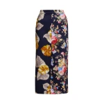 Essentiel Antwerp Navy and multicolor dual floral print maxi skirt - Essentiel Antwerp Skirts - Colorful Belgian Design - Shop at Luxury Shoes 
