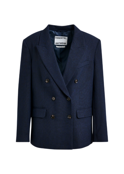 Essentiel Antwerp Navy double-breasted blazer - Essentiel Antwerp Jackets - Colorful Belgian Design - Shop at Luxury Shoes 