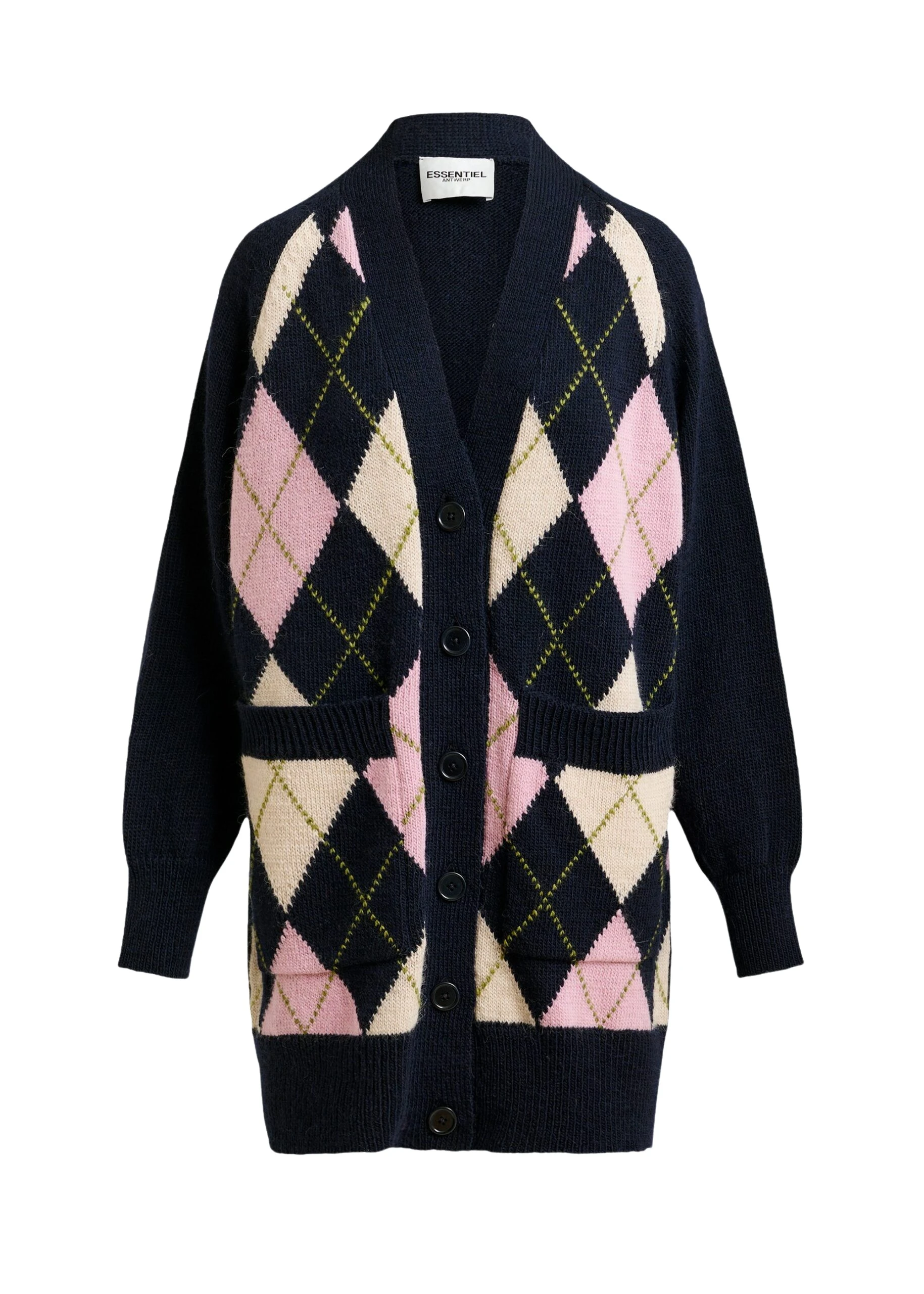 Navy-pink-and-beige-argyle-wool-blend-cardigan-Essentiel-Antwerp-Knitwear-scaled98673_nobg Essentiel Antwerp Navy