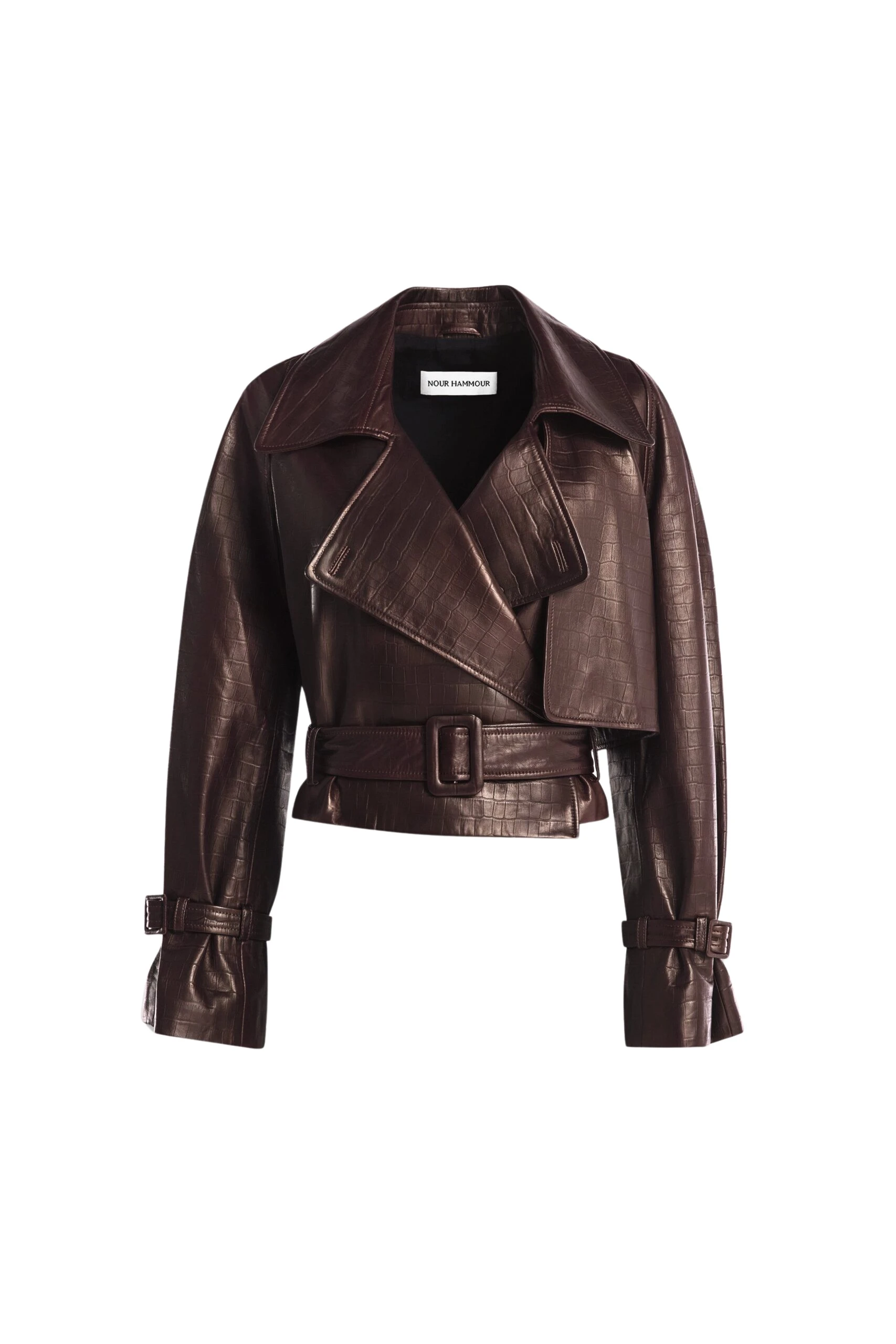 Nour-Hammour-Hatti-Croco-Cropped-Leather-Jacket-scaled36094_nobg Nour Hammour Jackets Color | Hatti Croco Cropped Leather Jacket luxury leather Jackets from Luxury Shoes