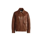 Nour Hammour Jackets Color | Runa Soft Leather Bomber Jacket luxury leather Jackets from Luxury Shoes 