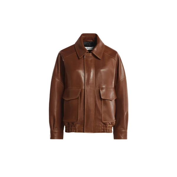 Nour Hammour Jackets Color | Runa Soft Leather Bomber Jacket luxury leather Jackets from Luxury Shoes 