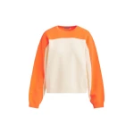 Essentiel Antwerp Off-white and orange two-tone sweater - Essentiel Antwerp Knitwear - Colorful Belgian Design - Shop at Luxury Shoes 