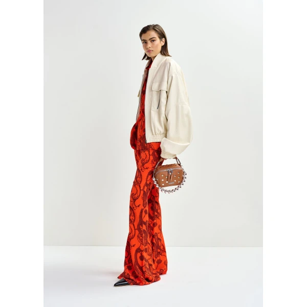 Essentiel Antwerp Off-white oversized faux-leather bomber jacket - Essentiel Antwerp Jackets - Colorful Belgian Design - Shop at Luxury Shoes 