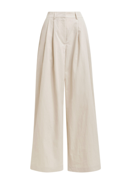 Essentiel Antwerp Off-white pleated wide-leg pants - Essentiel Antwerp Pants - Colorful Belgian Design - Shop at Luxury Shoes 