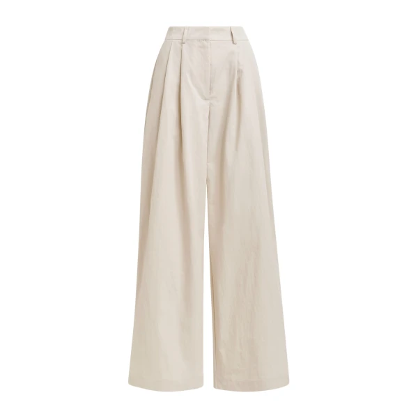 Essentiel Antwerp Off-white pleated wide-leg pants - Essentiel Antwerp Pants - Colorful Belgian Design - Shop at Luxury Shoes 