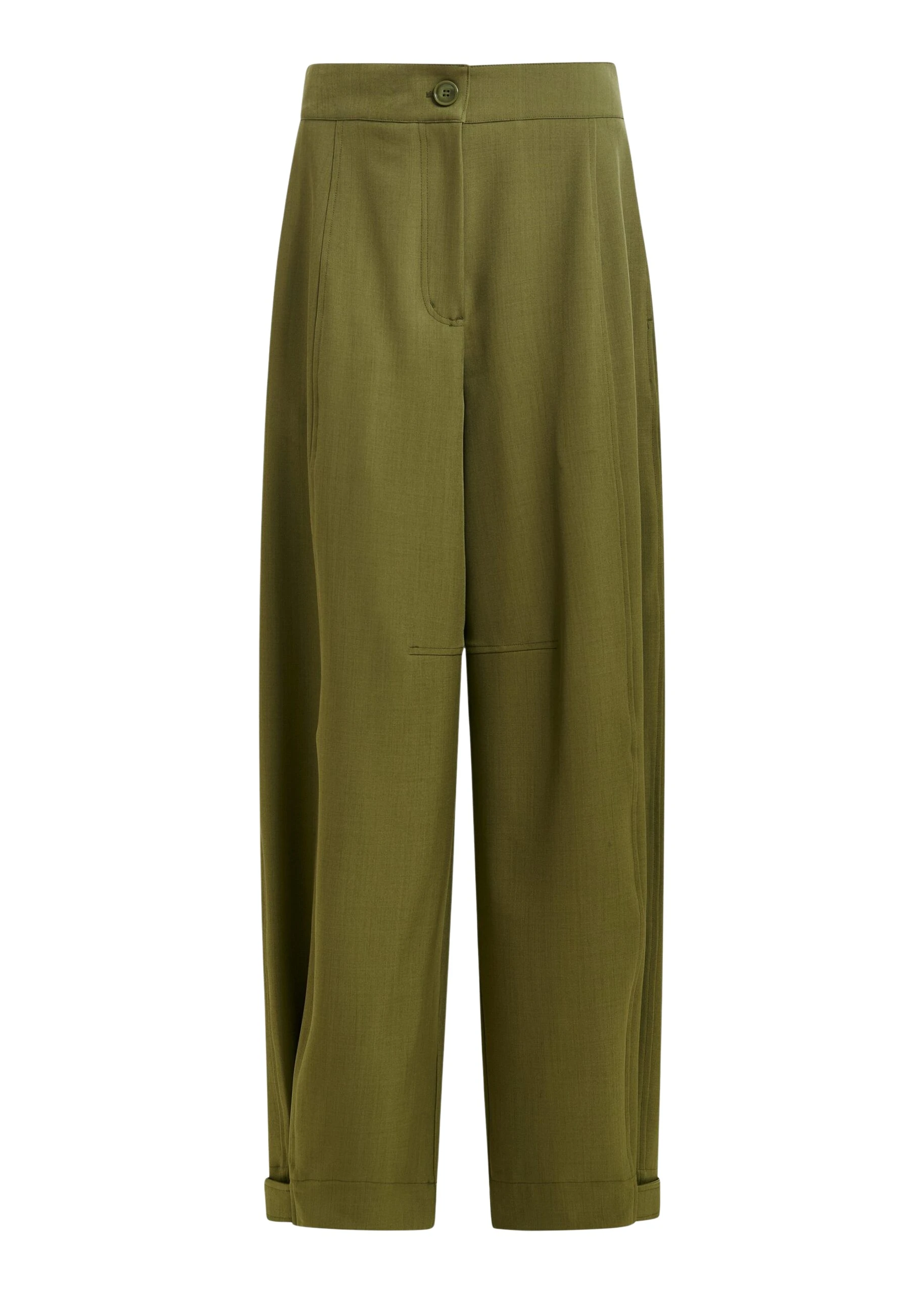 Olive-green-barrel-leg-pants-with-twisted-side-seams-Essentiel-Antwerp-Pants-scaled27138_nobg Essentiel Antwerp Olive green barrel-leg pants with twisted side seams - Essentiel Antwerp Pants - Colorful Belgian Design - Shop at Luxury Shoes