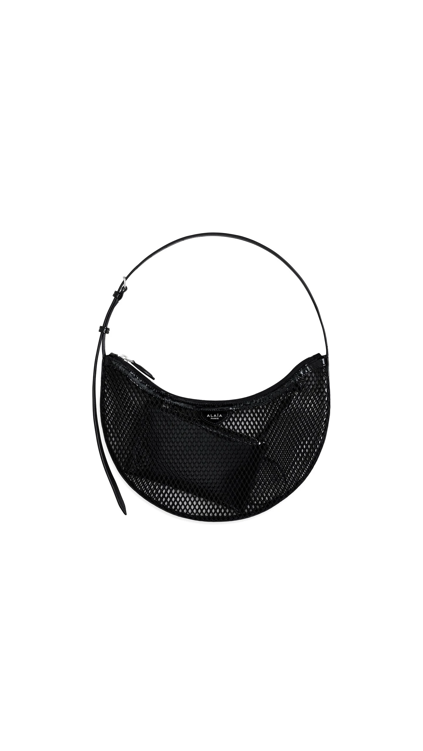 Alaïa One Piece Demi Lune Bag In Fishnet - Alaia Bags - Laser Cut Luxury - Shop at Luxury Shoes Alaïa One Piece Demi Lune Bag In Fishnet - Alaia Bags - Laser Cut Luxury - Shop at Luxury Shoes