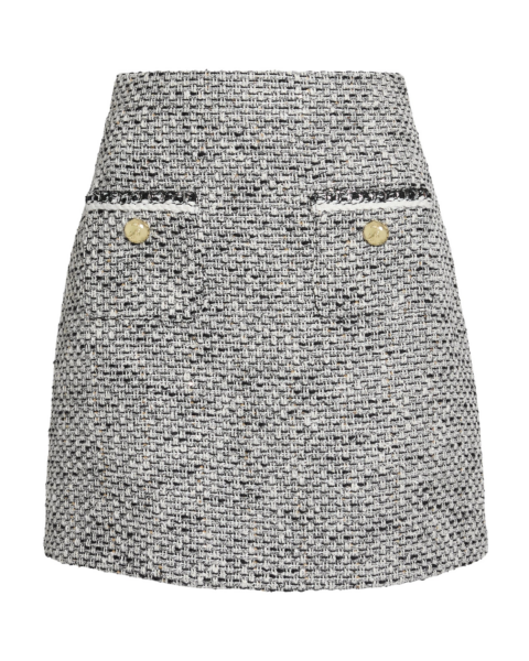Safiyaa Ornella Skirt in Greyscale - Safiyaa Skirts - Heavy Crepe Cape Gown - Shop at Luxury Shoes 