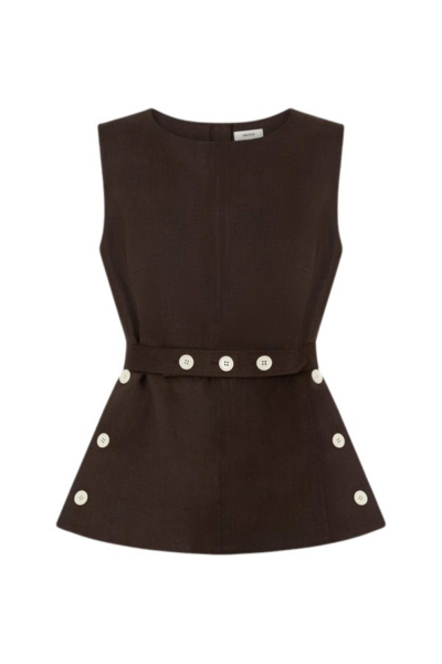 Oroton Button Detail Shell - Oroton Tops - Australian Heritage Luxury - Shop at Luxury Shoes 