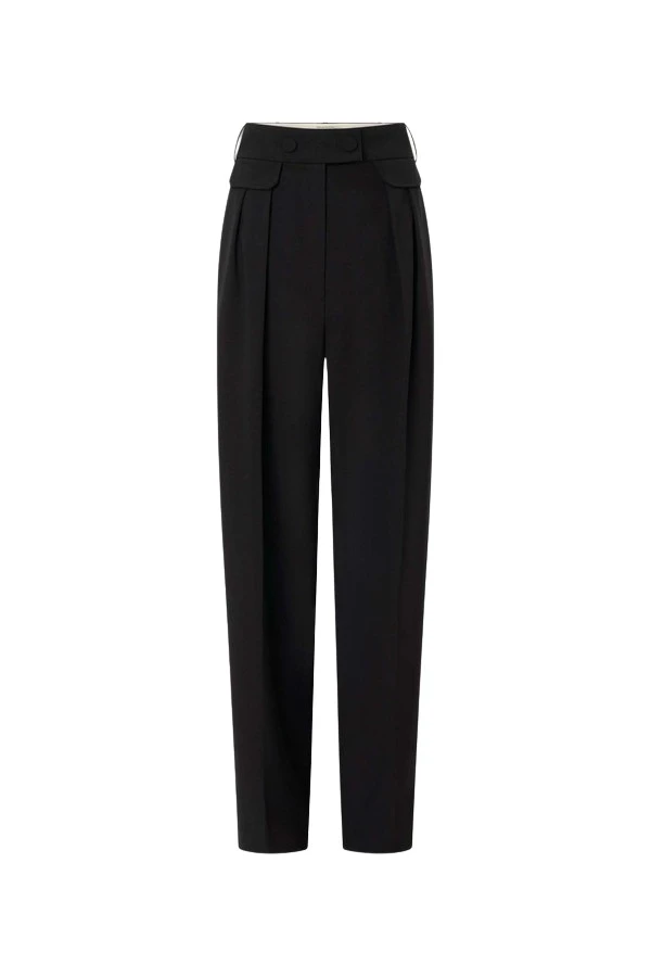 Oroton-High-Waist-Pleat-Pant23621_nobg Oroton High Waist Pleat Pant - Oroton Pants - Australian Heritage Luxury - Shop at Luxury Shoes