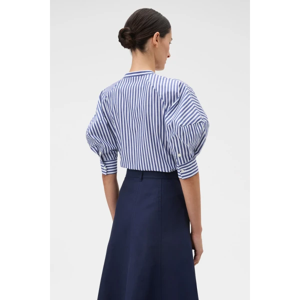 Oroton Sleeve Detail Stripe Shirt - Oroton Tops - Australian Heritage Luxury - Shop at Luxury Shoes 