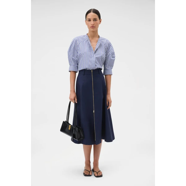 Oroton Sleeve Detail Stripe Shirt - Oroton Tops - Australian Heritage Luxury - Shop at Luxury Shoes 