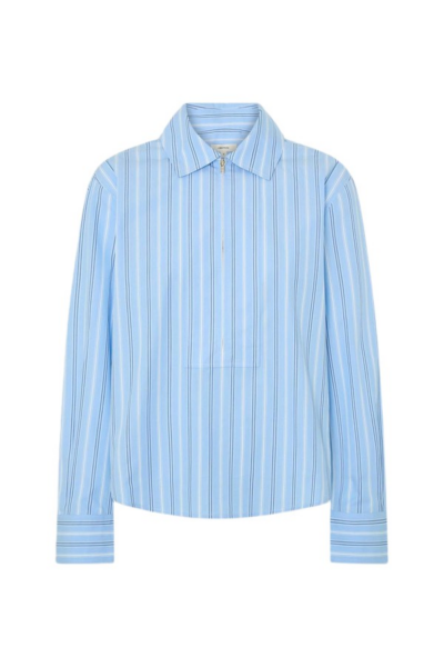 Oroton Yarn Dye Stripe Zip Shirt - Oroton Tops - Australian Heritage Luxury - Shop at Luxury Shoes 